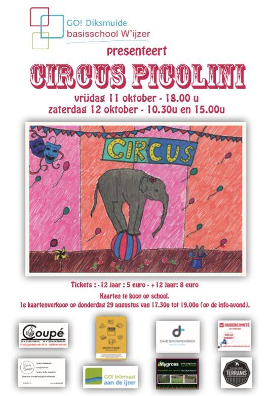 1ste kaartenverkoop schoolfeest i.s.m circus Picolini donderdag 29 augustus 17.00u - 19.00u