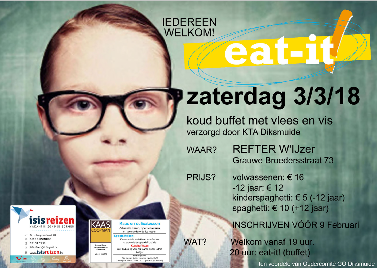 Eat-it Oudercomité GO! Diksmuide zaterdag 3 maart 2018