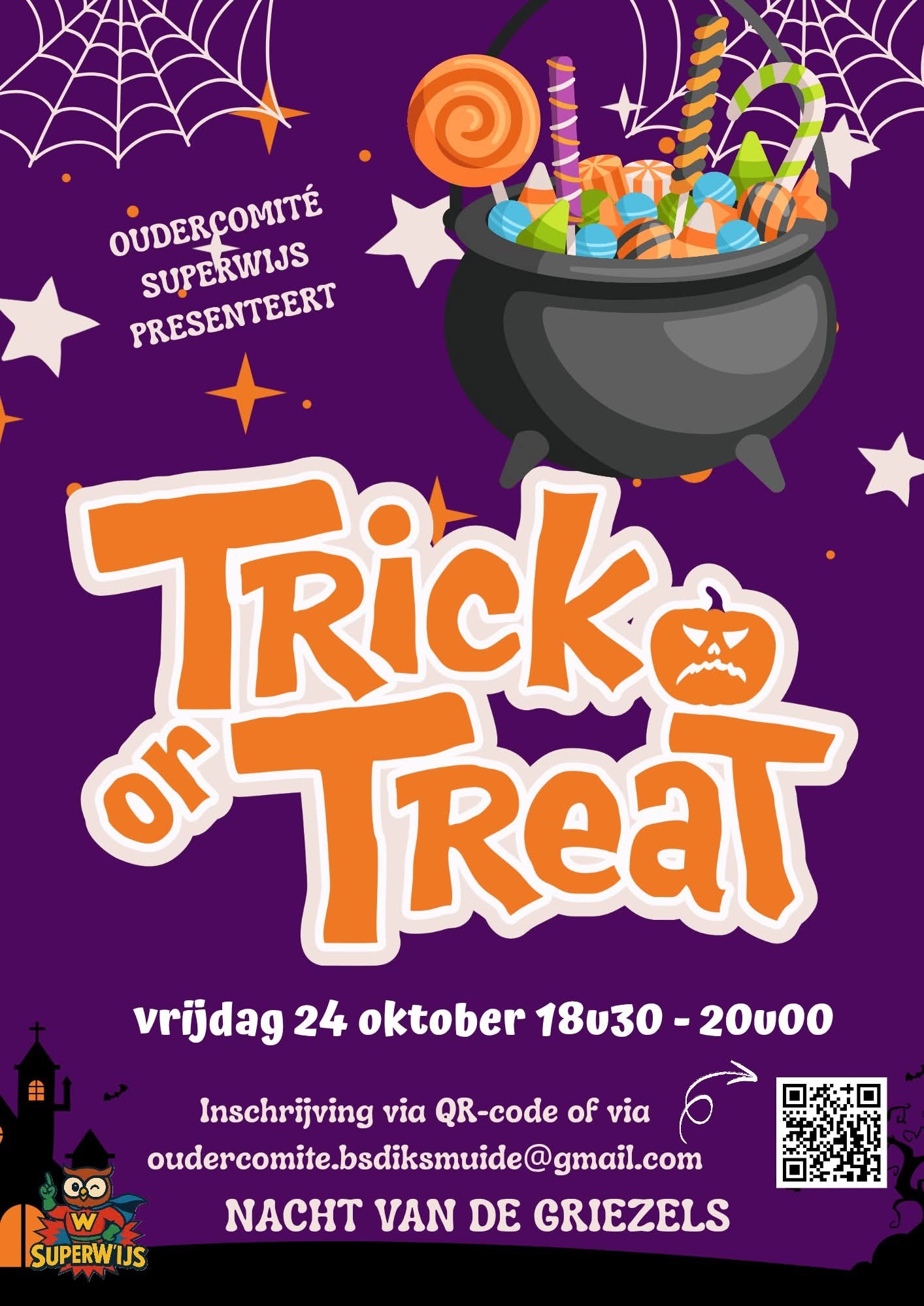 Halloween oudercomit&eacute; SuperW'ijs vrijdag 24 oktober 2025