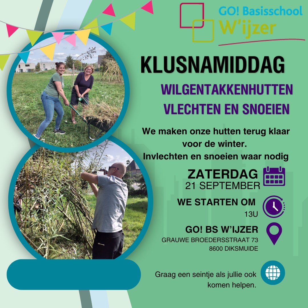 Klusnamiddag zaterdag 21 september 13u